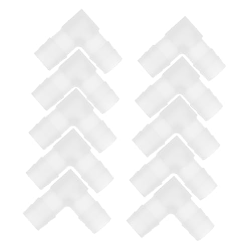 DECOMELODY 10 Stück Teiliges PP Förmige Rohrverbinder für Aquarien Wasserschlauch Robustes Kunststofffitting Kompatibel mit Innendurchmesser Schläuchen Installieren und Langlebig von DECOMELODY