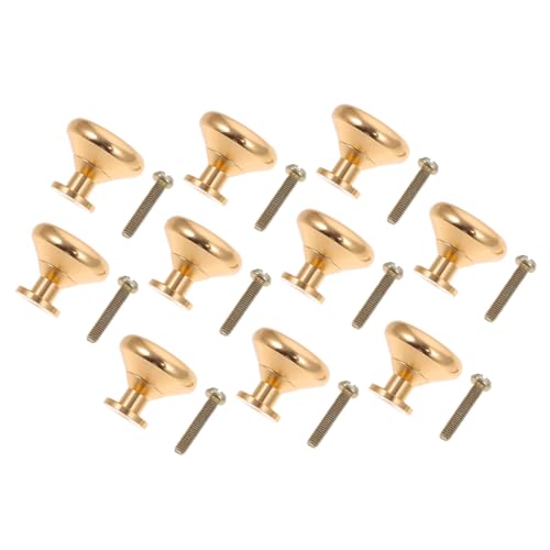 DECOMELODY 10 Stück Teiliges Runde Goldfarbene Einloch Möbelgriffe aus Robustem Material Langlebige Schrankknöpfe für Kommoden Kleiderschränke Einfache Montage Elegantes Design von DECOMELODY