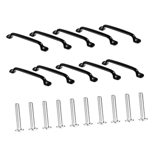 DECOMELODY 10 Stück Teiliges Schwarze Aluminiumlegierung Möbelgriffe für Schrank und Schublade Stabile Langlebige Küchengriffe mit Lochabstand Retro design für Kleiderschrank und Kommode DECOMELODY 10 Stück Teiliges Schwarze Aluminiumlegierung Möbelgriffe für Schrank und Schublade Stabile Langlebige Küchengriffe mit Lochabstand Retro design für Kleiderschrank und Kommode von DECOMELODY