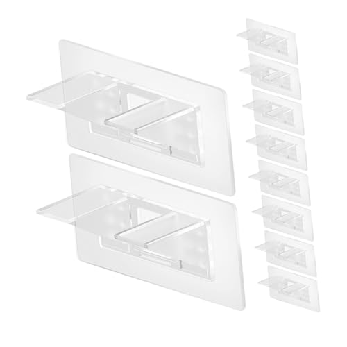 DECOMELODY 10 Stück Teiliges Selbstklebendes Regalhalterungs Doppelte Verstärkte Fachbodenträger für Küchen und Kleiderschränke Werkzeugfreie Montage ohne Bohren für Bücherregale und von DECOMELODY