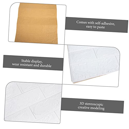 DECOMELODY 10 Stück Teiliges Selbstklebendes Wandpaneele Leichte Weiße Schaumstoff Wandverkleidung mit Realistischem Ziegelmuster Einfache Montage Schnitt und Anpassbar für Wohnzimmer und von DECOMELODY