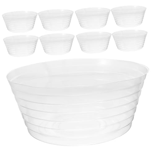 DECOMELODY 10 Stück Transparente Blumenkübel Untersetzer Wasserspeicher für Blumentöpfe für Drinnen und Draußen Schützt Ihren vor Wasserschäden von DECOMELODY