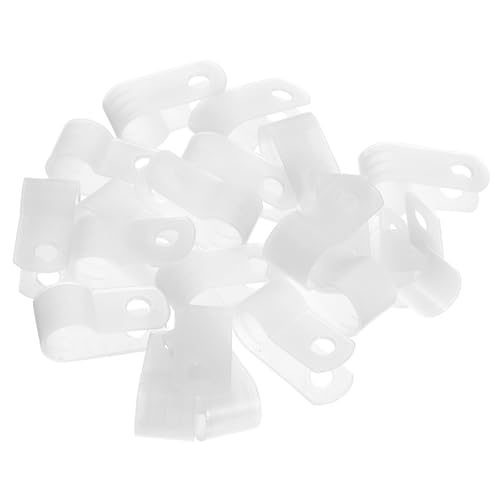 DECOMELODY 1000 Stück R förmige Kabelschellen aus Hochwertigem Kunststoff Weiß Langlebige Säurebeständige Kabelhalter mit Schraubbefestigung für Wandmontage Geeignet für Innen Außenbereich von DECOMELODY