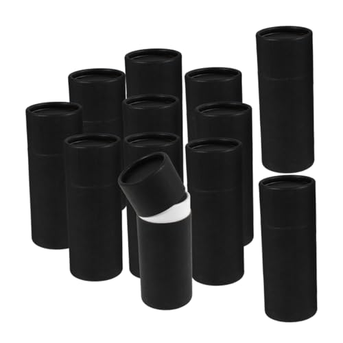DECOMELODY 12 Stück Kraftpapier Rundverpackung mit Deckel Papier Organizer Aufbewahrungsbox Zylindrischer Karton Verpackungstube für Ätherische Öle Kosmetik Tee und Kaffee Multifunktional von DECOMELODY