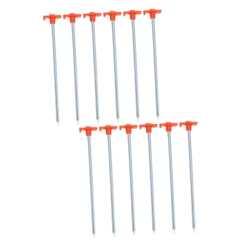 DECOMELODY 12 Stück Robuste Zeltheringe aus Windfeste Zeltnägel für Outdoor Camping Strand und Felsboden Praktische Heringe für Zelte Vordächer und Pavillons Orange von DECOMELODY