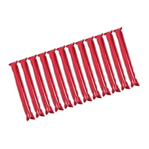 DECOMELODY 12 Stück Teiliges Aufblasbare Cheer Sticks Laute Geräuschmacher aus Kunststoff Leichte Tragbare Fan Sticks für Sportveranstaltungen Konzerte Partys und Jubelunterstützung Rot von DECOMELODY