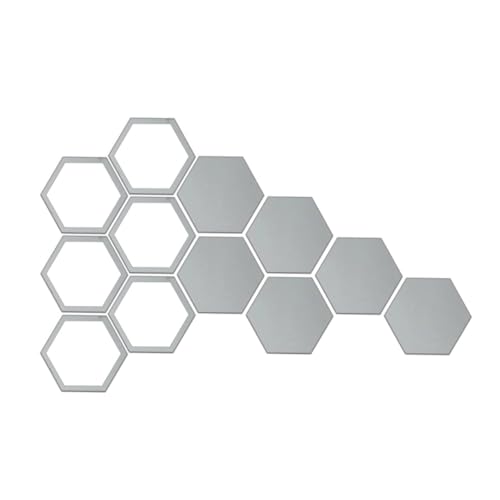 DECOMELODY 12 Stück Teiliges Hexagon Spiegel Wandtattoo Dekorative Acryl Wandaufkleber Selbstklebend Silberfarben Feste Hohle Sechseckige Spiegel für Wohnzimmer Bad Büro Kreative DECOMELODY 12 Stück Teiliges Hexagon Spiegel Wandtattoo Dekorative Acryl Wandaufkleber Selbstklebend Silberfarben Feste Hohle Sechseckige Spiegel für Wohnzimmer Bad Büro Kreative von DECOMELODY