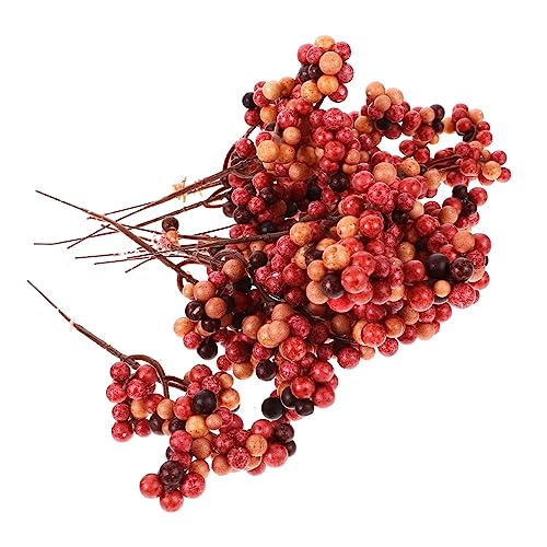 DECOMELODY 12 Stück Teiliges Künstliches Beerenzweig Weihnachtsdeko Robuste Plastikzweige mit Orang Roten Beeren DIY Bastelmaterial für Festliche Gestecke Fotorequisiten und Heimdekoration von DECOMELODY