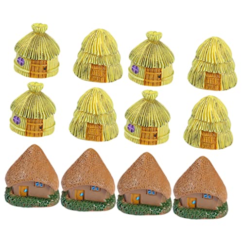 DECOMELODY 12 Stück Teiliges Miniatur Gartenhaus Hochwertigem Resin Dekorative Figuren für Mini Puppenhäuser und Aquarien Dekoration für Gartenliebhaber von DECOMELODY