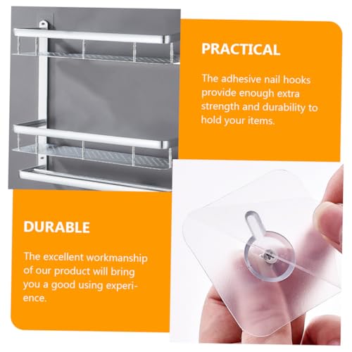 DECOMELODY 12 Stück Teiliges Selbstklebendes Wandhaken Bohren Nahtlose Schraubhaken mit Starker Haftung Transparent Kompakt und Installieren für Küche Bad und Wohnräume von DECOMELODY