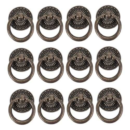 DECOMELODY 12 Stück Teiliges Vintage Möbelgriff aus Hochwertiger Legierung Runde Retro Schubladengriffe mit Einzel Einfache Montage für Kommode Schrank und Möbel im Innenbereich von DECOMELODY