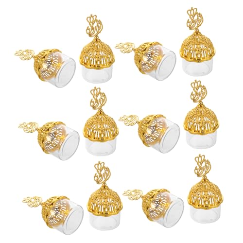 DECOMELODY 12 Stück Vintage Hochzeit Candy Box Goldene Europäische Hochzeitsgastgeschenk Behälter Transparente Snack Aufbewahrungsbox mit Deckel Luxuriöse Party Deko für Veranstaltungen und von DECOMELODY