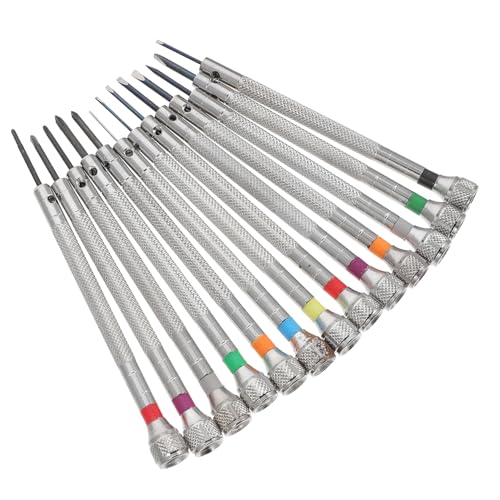 DECOMELODY 13 Stück Teiliges Präzisions schraubendreher set aus Robustem Eisen mit Rutschfestem Griff für Uhren Brillen Schmuckreparatur Langlebig und Präzise für Feine Reparaturarbeiten von DECOMELODY