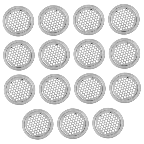 DECOMELODY 15 Stück Teiliges Edelstahl Lüftungsgitter Rund Ventilatorabdeckung mit Mesh Design Korrosionsbeständig Langlebig für Schrank und Kabinetttemperaturregelung von DECOMELODY