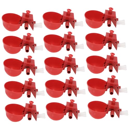 DECOMELODY 15 Stück Teiliges Geflügeltränke Automatische Wasserschale mit Verstellbarem Durchfluss Rote Tränke für Hühner Tauben Küken Robust und Einfach zu Bedienen für Haus DECOMELODY 15 Stück Teiliges Geflügeltränke Automatische Wasserschale mit Verstellbarem Durchfluss Rote Tränke für Hühner Tauben Küken Robust und Einfach zu Bedienen für Haus von DECOMELODY