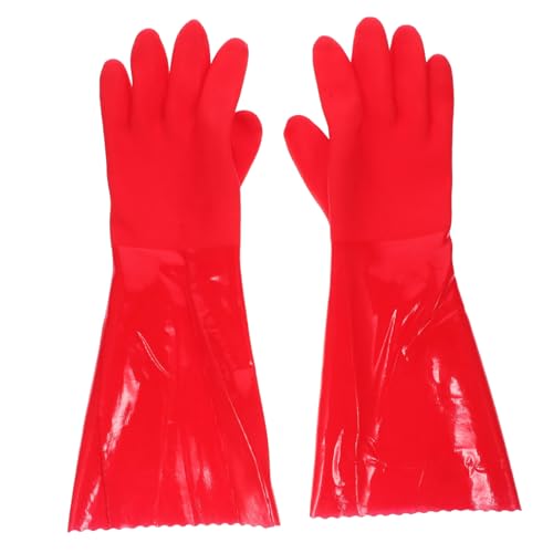 DECOMELODY 2 Paare Rutschfeste Spülhandschuhe aus Dickem Latex Robuste Hausarbeitshandschuhe für Küche und Reinigung Wiederverwendbar Rot von DECOMELODY