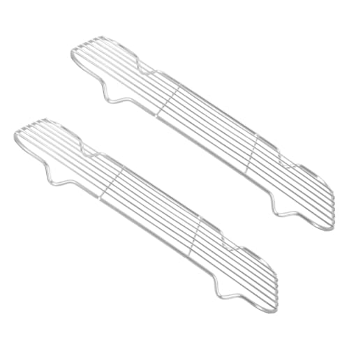 DECOMELODY 2 STÜCK Teiliges Edelstahl Abtropf Kühlgitter Robustes Back Bratrost mit Effizientem Öl Wasserablauf Hitzebeständig zum Backen Braten und Grillen für Gesündere Zubereitung von DECOMELODY
