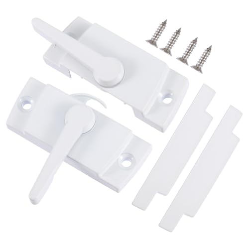DECOMELODY 2 Sätze Langlebige Mondform Fenstersicherung aus Zinklegierung Robustes Crescent Lock für Schiebefenster und Türen Sicher für Geeignet für Vinylrahmen Einfache Montage von DECOMELODY