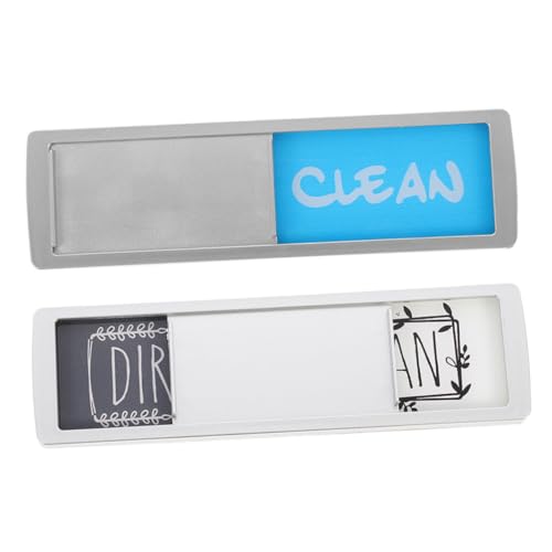 DECOMELODY 2 Sätze Magnetisches Clean Dirty Schild für Spülmaschine Langlebiger Verschiebbarer Indikator Leicht Ablesbar Geeignet für Küche und Haushaltsgeräte Silber Blau und Silber Schwarz von DECOMELODY