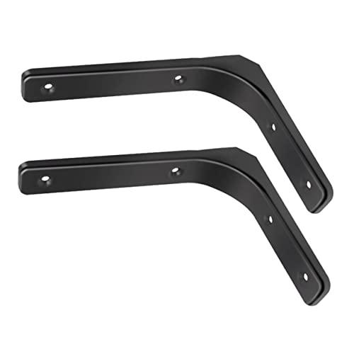 DECOMELODY 2 Sätze Schwarze Wandregalhalterung aus Kaltgewalztem Stahl Robuste Regalträger mit Schrauben Stabile Wandmontage für Küche Büro Schlafzimmer Vielseitige Board Support Bracket von DECOMELODY