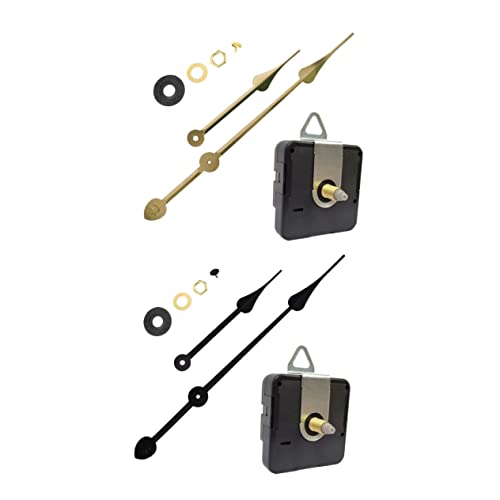 DECOMELODY 2 Sätze Wanduhr Mechanismus DIY Uhrwerk Reparatur Set Schwarz Gold Geräuschloses Quarz Uhrwerk für Wanduhren Zeiger für Bastelprojekte von DECOMELODY