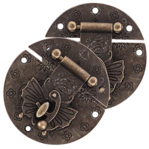 DECOMELODY 2 Stck Teiliges Vintage Haspe Zinklegierung Schlossverschluss für Holzkisten Schmuckschatullen Geschenkboxen Dekorativer Retro Verschluss mit Schmetterlingsdesign Robust und DECOMELODY 2 Stck Teiliges Vintage Haspe Zinklegierung Schlossverschluss für Holzkisten Schmuckschatullen Geschenkboxen Dekorativer Retro Verschluss mit Schmetterlingsdesign Robust und von DECOMELODY