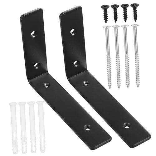 DECOMELODY 2 Stk. L-förmige Stativhalterung Eckwinkel Regalhalterungen Unterstützung Wohnung Schwimmende Regalhalterung L-förmige Regalhalterung Metall -eckklammern Kaltgewalzter Stahl von DECOMELODY