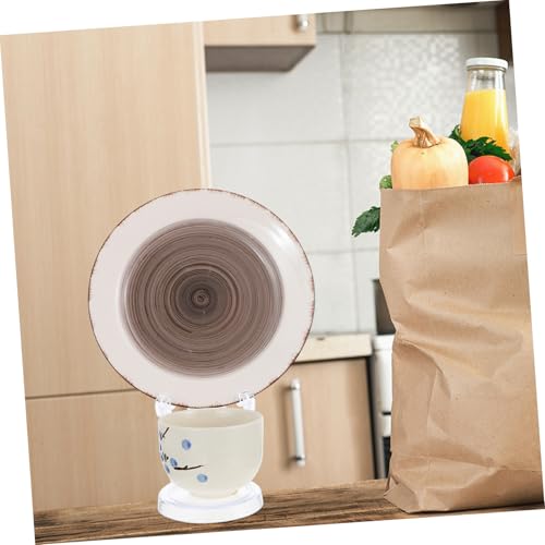 DECOMELODY 2 Stück Acryl Kaffeetassen Tellerhalter Stabiles Display Rack für Becher Tassen und Untertassen Rutschfestes Schlichtes Design für Küche Esszimmer und Schrank von DECOMELODY