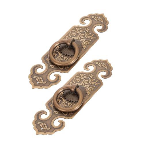 DECOMELODY 2 Stück Antike Möbelgriffe Massivem Messing Vintage Chinesischer Stil Robuste Tür Schrankgriffe für Kommoden Kleiderschränke und Möbel im Retro design von DECOMELODY