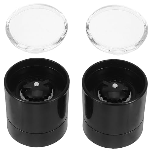 DECOMELODY 2 Stück Edelstahl Gewürzmühlen Deckel Verstellbarer Pfefferstreuer Verschluss Langlebige Salz Pfeffermühle Abdeckung Manuelle Glas Gewürzbehälter Zubehör Einfache Handhabung Küche von DECOMELODY