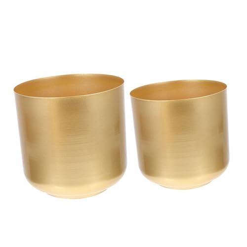 DECOMELODY 2 Stück Eisenblumentopf Kreativer Metall Pflanzkübel Modernes Design für Wohnzimmer Büro und Garten Desktop Blumentopf Goldfarben Große und Kleine Langlebig Dekorativ DECOMELODY 2 Stück Eisenblumentopf Kreativer Metall Pflanzkübel Modernes Design für Wohnzimmer Büro und Garten Desktop Blumentopf Goldfarben Große und Kleine Langlebig Dekorativ von DECOMELODY