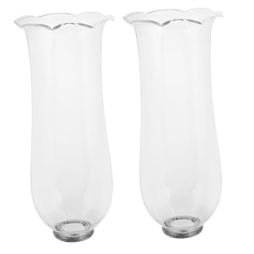 DECOMELODY 2 Stück Ersatzglaskamin Klarglas Öllampenkamin Zylinder Lampenschirm Glas Lichtabdeckung Klarglas Lampenkamin Glas Ersatz Laterne Kugel Glasschirm Transparent von DECOMELODY