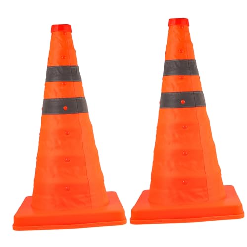 DECOMELODY 2 Stück Faltbare Verkehrshütchen aus Wetterfestem PP Material Reflektierende Sicherheitshütchen für Parkplatzabsperrung und Fußballtraining Leicht und Robust von DECOMELODY