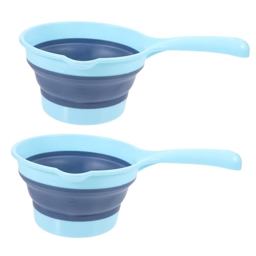 DECOMELODY 2 Stück Faltbarer Wasserlöffel mit Langem Griff Großer Haushaltsschöpfer Ergonomisch Lebensmittelecht Platzsparend Tragbar für Küche Sauna Garten und Restaurantgebrauch von DECOMELODY