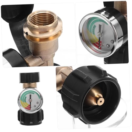 DECOMELODY 2 Stück Gasflaschen-adapter mit Präzisionsdruckanzeige Messing Gewinde zu Anschluss Tankdruckmesser für Camper Gasgrill Heizstrahler und Outdoor-einsatz von DECOMELODY