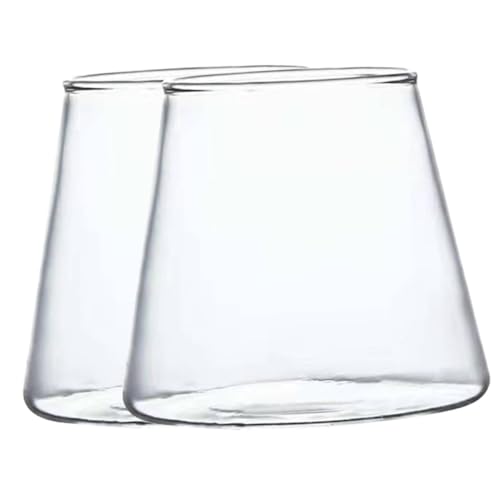 DECOMELODY 2 Stück Glas Trinkgläser Transparent Milch Tee Saft Becher Kreative Langlebige Hochwertige Gläser für Getränke und Tischdekoration als von DECOMELODY