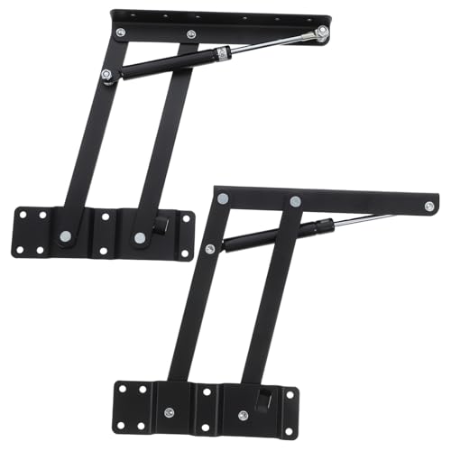 DECOMELODY 2 Stück Heavy Duty Couchtisch Hebemechanismus mit Verstellbarem Pneumatikstützstab Faltbarer Lift Up Rahmen aus Eisen für Stabile Höhenverstellung Multifunktional für Wohn und von DECOMELODY