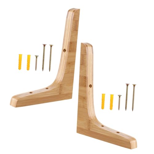 DECOMELODY 2 Stück Holz Regalträger Dreieckige Wandhalterung Robust Wandmontierter Dreieck Träger für Küchen Bad Wohnzimmer Ablagen Langlebig von DECOMELODY