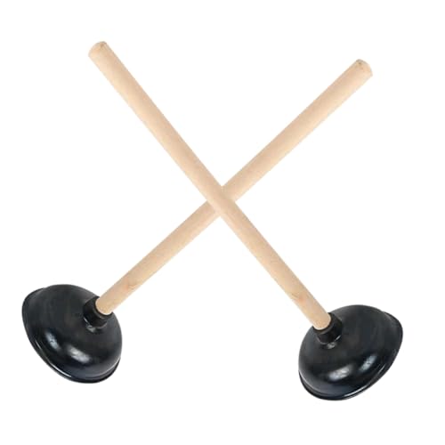 DECOMELODY 2 Stück Holzgriff Wc Pömpel Kraftvoller Toilettenabflussreiniger Glatte Oberfläche für Sicheren Halt Langlebig und Praktisch für Badezimmer und Küchenspüle Verstopfungsbeseitigung von DECOMELODY