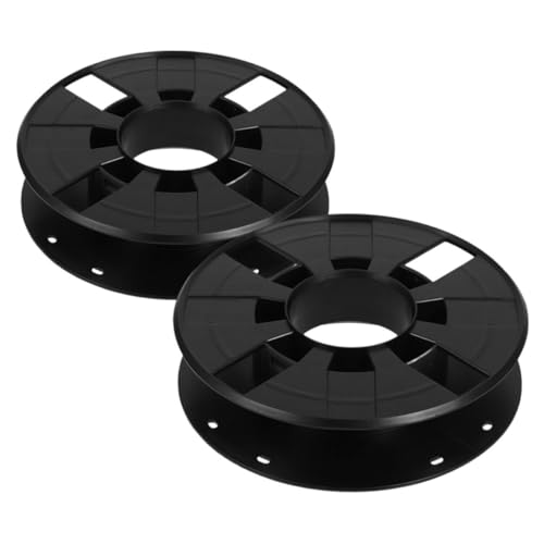 DECOMELODY 2 Stück Kabeltrommel Aufbewahrung Kunststoff Kabelhalter Druck Filament Spule Schwarz Stabile Konstruktion Langlebig Verhedderungsschutz Effiziente Organisation von DECOMELODY