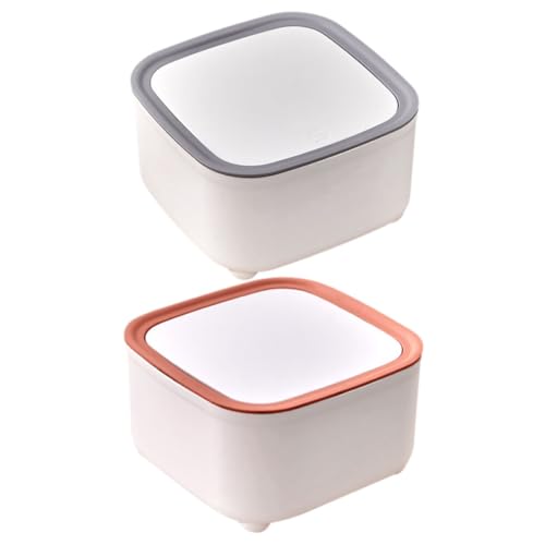 DECOMELODY 2 Stück Kreativer Kleiner Tisch Mülleimer mit Deckel Cartoonförmiger Desktop Abfalleimer für Büro Schlafzimmer und Schreibtisch Dekorativer Aufbewahrungsbehälter von DECOMELODY