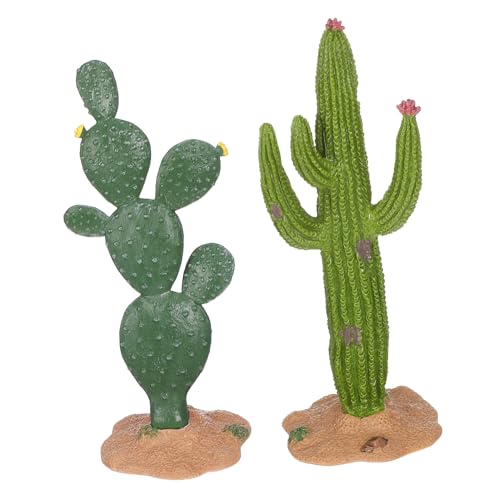 DECOMELODY 2 Stück Künstliche Kaktusfigur Teiliges Detailreiche Mikro Sukkulenten Dekoration Formstabil Farbecht für Gartendeko und Schreibtischgestaltung von DECOMELODY