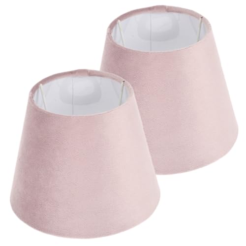 DECOMELODY 2 Stück Lampenschirme für Tischlampen Kleine Weiße Stoff Lampenschirme mit Samt Innenseite Leicht und Einfach zu Montieren Ersatz für Schreibtisch und Nachttischleuchten von DECOMELODY