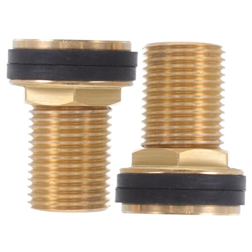 DECOMELODY 2 Stück Messing Gewindeadapter mit Gummidichtung Auslaufsicherer Wassertankverbinder für Holzfässer Aquarien und Badewannen Präzise Tankdurchführung von DECOMELODY