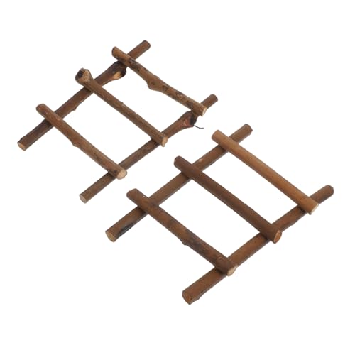 DECOMELODY Charmantes Rattan-Leiter-Set Miniatur- -zubehör Für Basteldekorationen von DECOMELODY