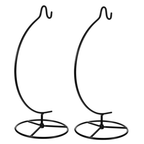 DECOMELODY 2 Stück Mondförmiger Eisenhaken Halter Ständer für Ornament Display Stabiler Metallrahmen für Hängende Pflanzen und Deko Moderner Innenraumständer von DECOMELODY