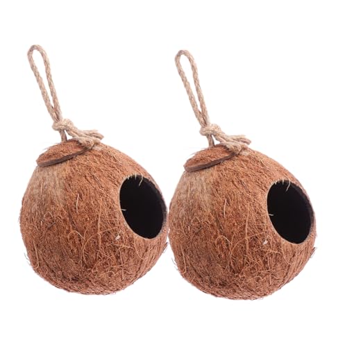 DECOMELODY 2 Stück Natürliches Teiliges Kokosnussschalen Vogelnest Hängend Robustes Outdoor Brutnest für Papageien und Wellensittiche Komfortabler Rückzugsort und Dekoratives Vogelhaus DECOMELODY 2 Stück Natürliches Teiliges Kokosnussschalen Vogelnest Hängend Robustes Outdoor Brutnest für Papageien und Wellensittiche Komfortabler Rückzugsort und Dekoratives Vogelhaus von DECOMELODY