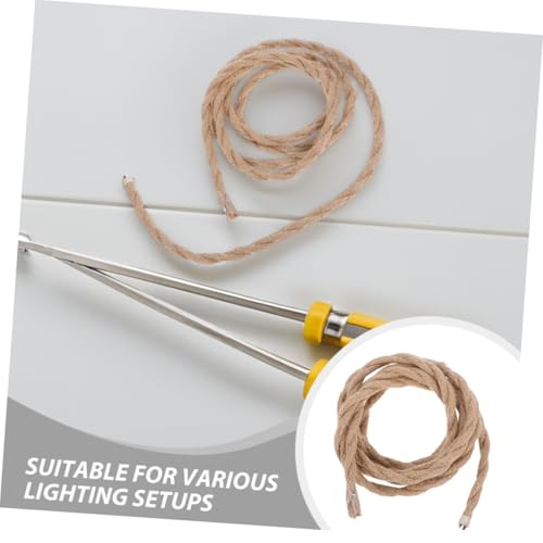 DECOMELODY 2 Stück Retro Lampenkabel Hanfseil Textilkabel Verdreht Vintage Industriebeleuchtung DIY Pendelleuchte Kabel für Kronleuchter und Deckenlampen Sicher und Installieren von DECOMELODY