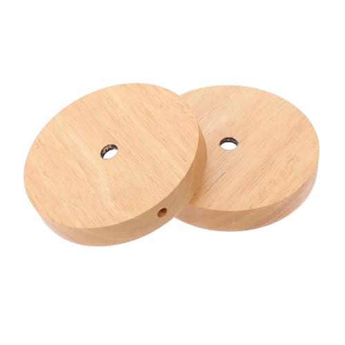 DECOMELODY 2 Stück Runde Holz Lampenfüße Stabile Lampenhalter für Nachttisch Schlafzimmer Wohnzimmer DIY Lampenzubehör aus Hochwertigem Massivholz von DECOMELODY