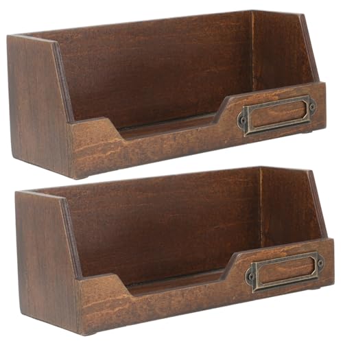 DECOMELODY 2 Stück Rustikale Holzaufbewahrungsboxen aus Natürlichem Holz Handpolierte Quadratische Vintage Organizer für Bastelbedarf Schreibtisch und Haushaltsbedarf Praktische von DECOMELODY